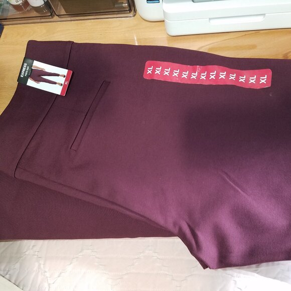 Express Women's Ponte Pant - Size XL - Burgundy Color - NWT!! - Picture 10 of 11